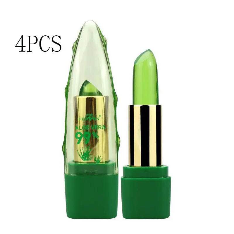 Aloe Vera Gel Color Changing Lipstick Gloss Moisturizer Anti-drying Desalination Fine-grain Lip Blam Care - ProTrendyz