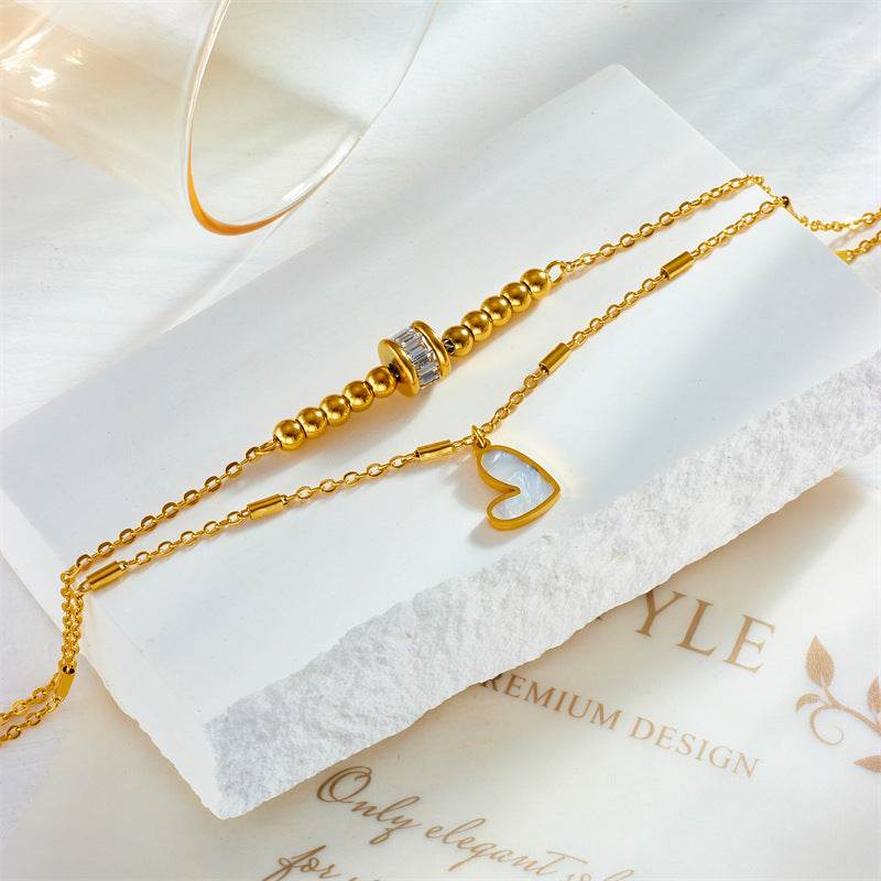 Fashion Jewelry Boho Classic Love Heart Ankle Chain Double Layer Chain Bracelet Anklet Charm Tassel Leg Chain On Foot Chain Women Party Jewelry Accessories - ProTrendyz