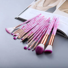 15 Marbled Design Makeup Brushes Set US - ProTrendyz