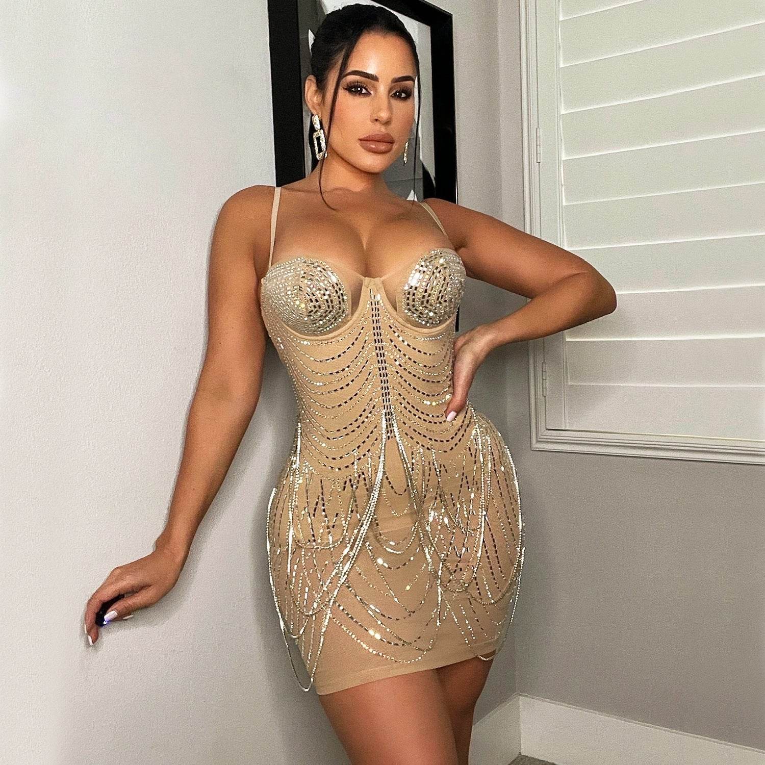 Women's Fashion Personality Tassel Suspender Dress For Party - ProTrendyz
