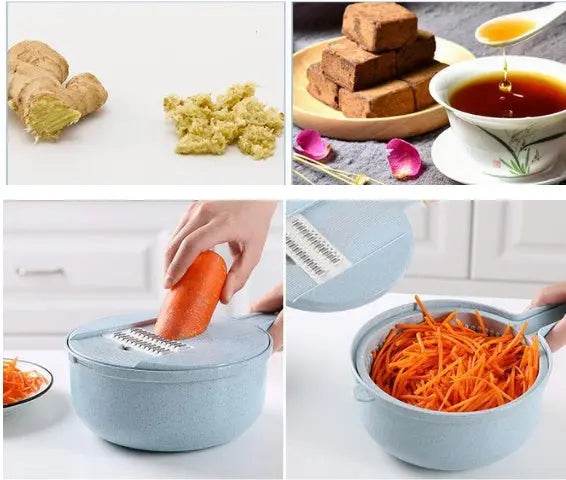 8 In 1 Mandoline Slicer Vegetable Slicer Potato Peeler Carrot Onion Grater With Strainer Vegetable Cutter Kitchen Accessories - ProTrendyz
