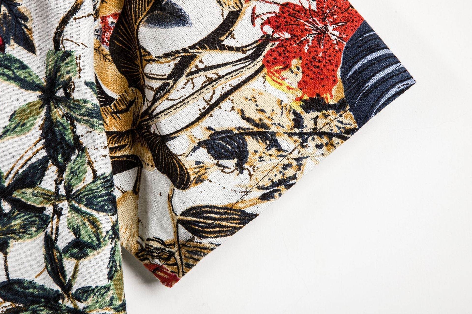 Slim shirt men contrast color printing shirt men - ProTrendyz