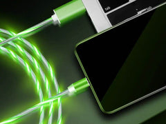 3 in 1 Upgraded Charging Cable Compatible with Apple, Flowing Ligh Magnetic Streamer Data Line Cable for Iphone Android Typec US - ProTrendyz