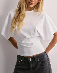 Summer Batwing Sleeve T-shirt Ins Fashion Round Neck Pullover Short-sleeved Tops For Women Clothing