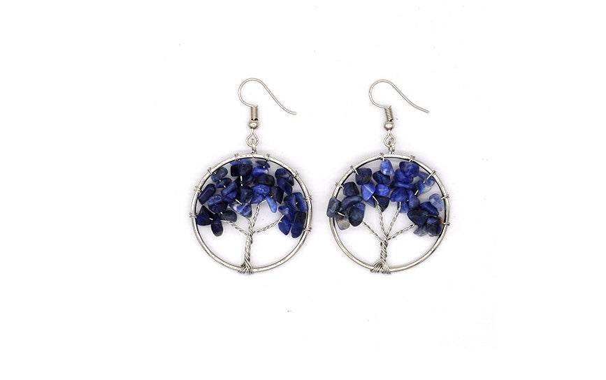 Natural Crystal Crushed Stone Tree Wishing Tree Earrings Crystal Tree Earrings Jewelry - ProTrendyz
