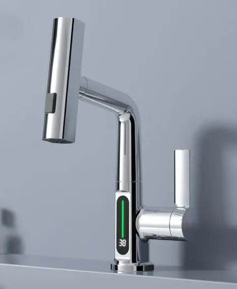 Intelligent Digital Display Faucet Pull-out Basin Faucet Temperature Digital Display Rotation - ProTrendyz