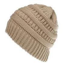 Mixed Color Knitted Wool Hat Ladies Non-labeled Ponytail Hat - ProTrendyz