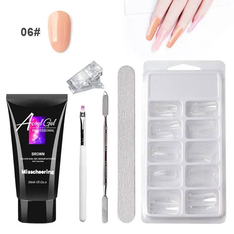 Painless Extension Gel Nail Art Without Paper Holder Quick Model Painless Crystal Gel Set US - ProTrendyz