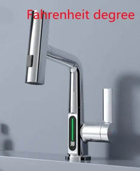 Intelligent Digital Display Faucet Pull-out Basin Faucet Temperature Digital Display Rotation - ProTrendyz