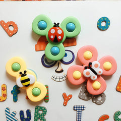 Kids Gyro Insect Sucker Spinner Rattle Bathroom Bath Toys Table Dinner Appease Toys for Baby Toddlers - ProTrendyz
