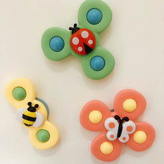 Kids Gyro Insect Sucker Spinner Rattle Bathroom Bath Toys Table Dinner Appease Toys for Baby Toddlers - ProTrendyz