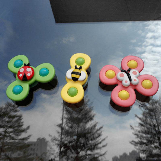 Kids Gyro Insect Sucker Spinner Rattle Bathroom Bath Toys Table Dinner Appease Toys for Baby Toddlers - ProTrendyz