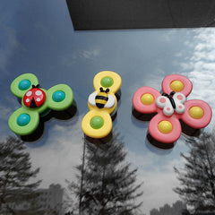 Kids Gyro Insect Sucker Spinner Rattle Bathroom Bath Toys Table Dinner Appease Toys for Baby Toddlers - ProTrendyz