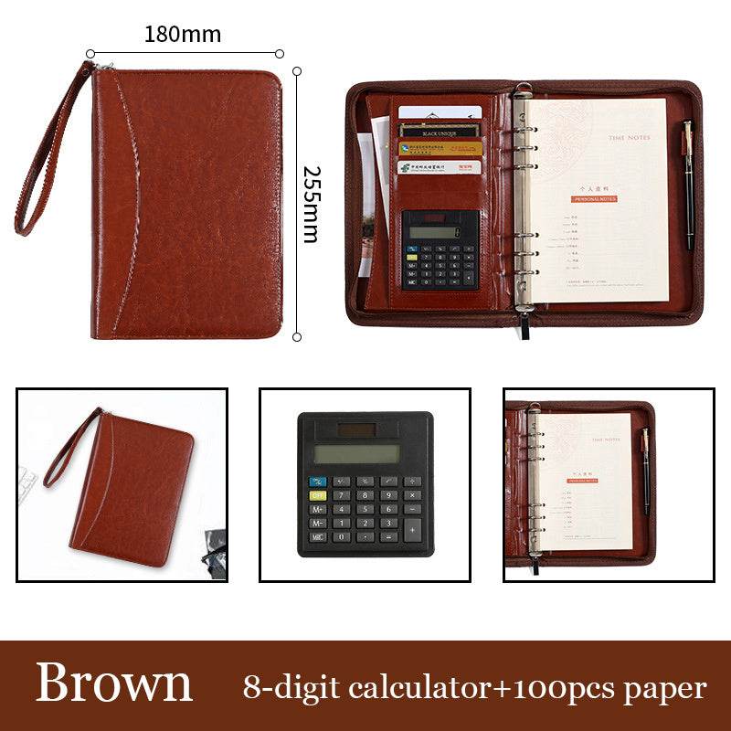 A5 Business Manager Folder Creative Zipper Bag Office Folder Work Meeting Record Book - ProTrendyz