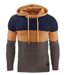 Men's Jacquard Sweater Long-sleeved Hoodie Warm Color Hooded Sweatshirt Jacket - ProTrendyz