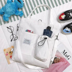 Harajuku Canvas Bags Students Handbag With Pockets Preppy Buckpack Shoulder Bag For Women US - ProTrendyz