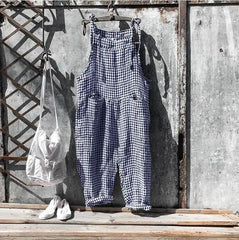 Striped Bib Jumpsuit With Pockets Summer Fashion Loose Wide-leg Pants For Women Clothing - ProTrendyz