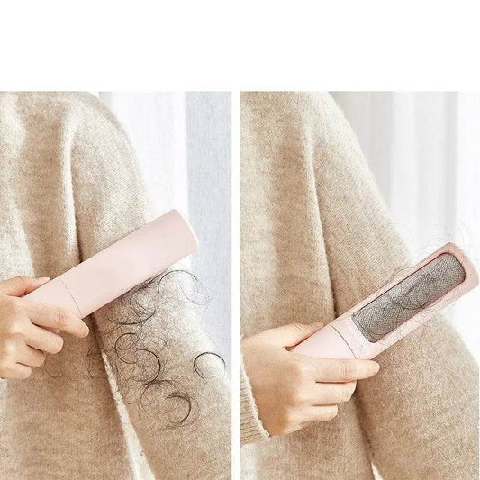 2 in 1 Reusable Pet Hair Remover Brush Lint Roller Portable Effective Self Cleaning Tool for Cat Dog Fur Hair Dust Removal Brush US - ProTrendyz