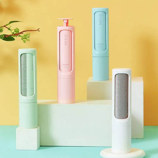 2 in 1 Reusable Pet Hair Remover Brush Lint Roller Portable Effective Self Cleaning Tool for Cat Dog Fur Hair Dust Removal Brush US - ProTrendyz