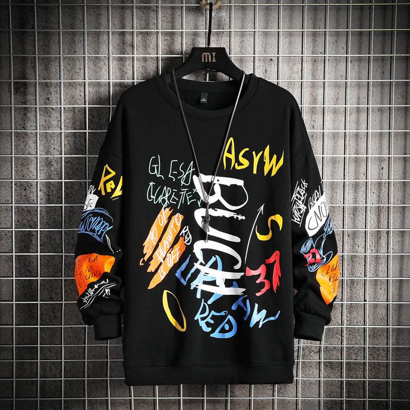 SingleRoad Mens Crewneck Sweatshirt Men Harajuku Oversized Japanese Streetwear Hip Hop Black Hoodie Men Sweatshirts Hoodies - ProTrendyz