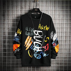 SingleRoad Mens Crewneck Sweatshirt Men Harajuku Oversized Japanese Streetwear Hip Hop Black Hoodie Men Sweatshirts Hoodies - ProTrendyz