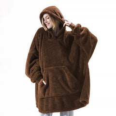 Hoodie Sweatshirt With Big Pocket Tops Sweater Comfortable Loose Double-Sided Fleece Thicker Wearable Blanket - ProTrendyz