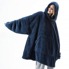 Hoodie Sweatshirt With Big Pocket Tops Sweater Comfortable Loose Double-Sided Fleece Thicker Wearable Blanket - ProTrendyz
