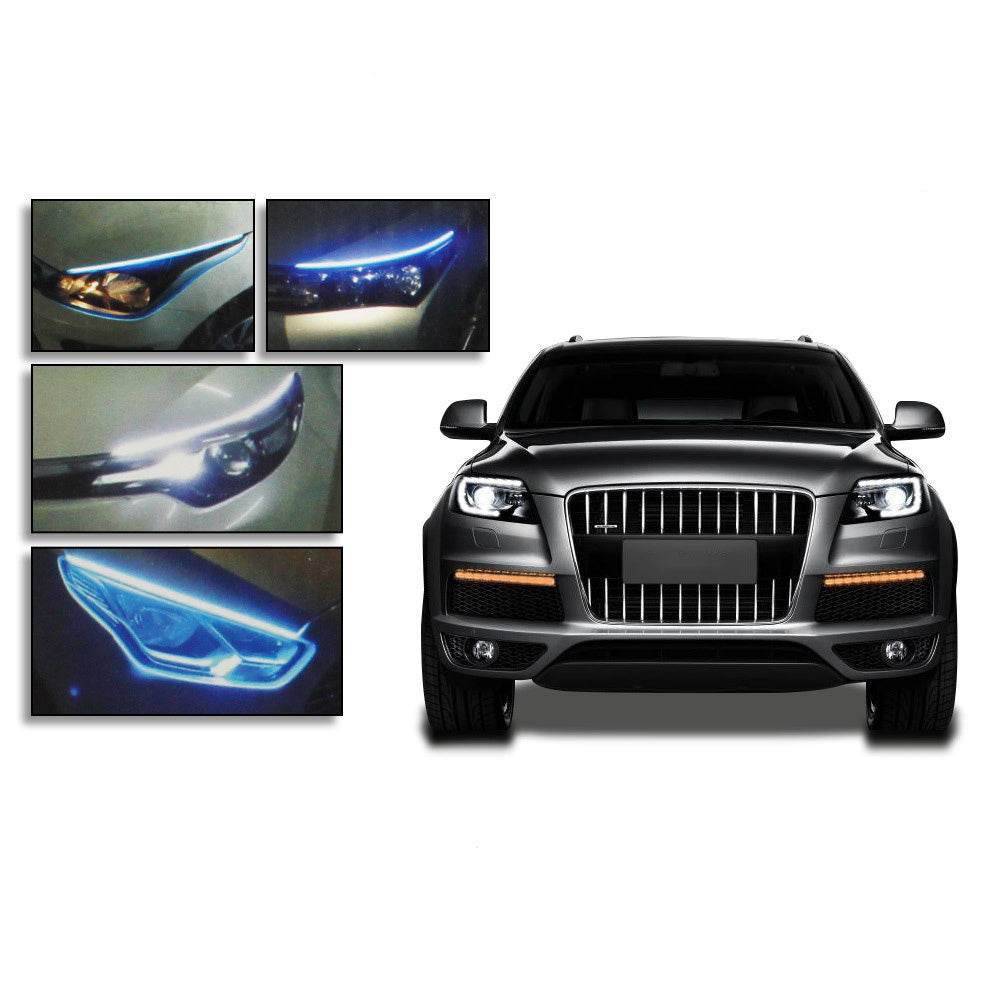 Led DRL Car Daytime Running Lights Flexible Waterproof Auto Turn Signal Yellow Brake Side Headlights Light Car Accessories - ProTrendyz