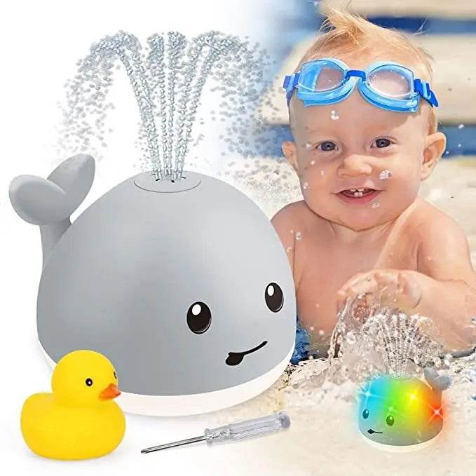 Baby Cute Cartoon Whale Floating Spraying Water Bath Toys With Light Music LED Light Baby Toys US - ProTrendyz