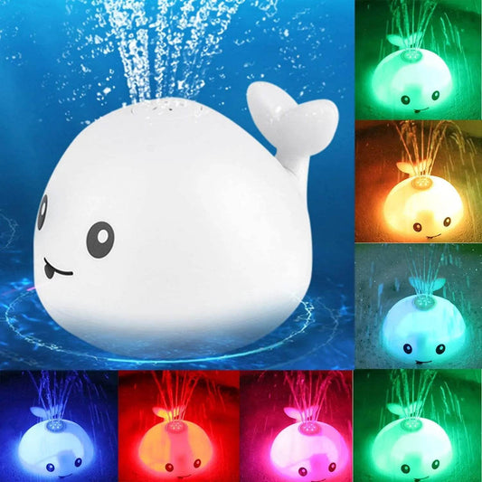 Baby Cute Cartoon Whale Floating Spraying Water Bath Toys With Light Music LED Light Baby Toys US - ProTrendyz
