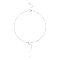 Temperament Simple Star And Moon Pendant Necklace Female Tide Niche Light Luxury Korean Personality Clavicle Chain - ProTrendyz
