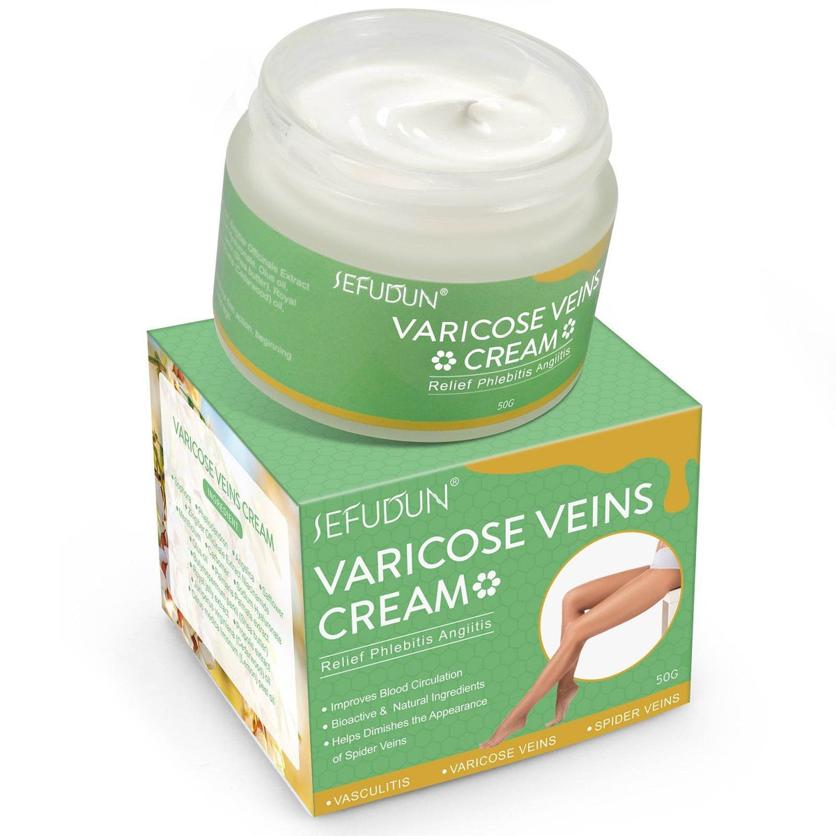 Vein Cream Red Blood Streaks Repair Earthworm Leg Bruises Bulge Relief Pain Safflower Skin care lotion Varicose Cream - ProTrendyz