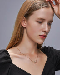 Love Necklace Temperament Double Peach Heart Pendant Clavicle Chain - ProTrendyz