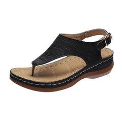 Casual Sandals Women's Wedge Heel Solid Color Flip Flop Sandals - ProTrendyz