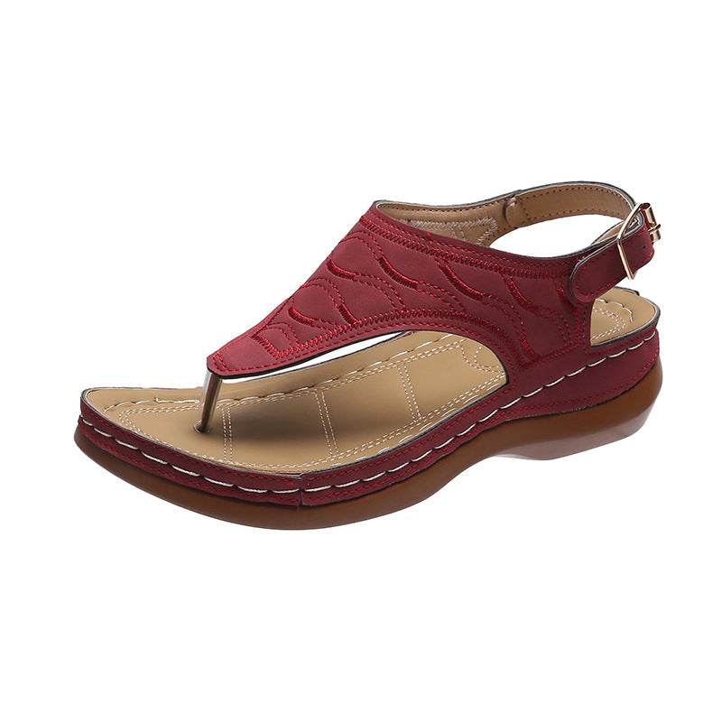 Casual Sandals Women's Wedge Heel Solid Color Flip Flop Sandals - ProTrendyz