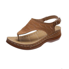 Casual Sandals Women's Wedge Heel Solid Color Flip Flop Sandals - ProTrendyz