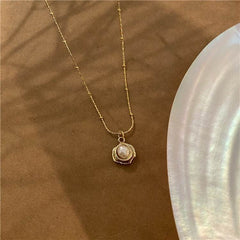 Temperament Retro Baroque Freshwater Pearl Necklace Titanium Steel Color Preservation - ProTrendyz
