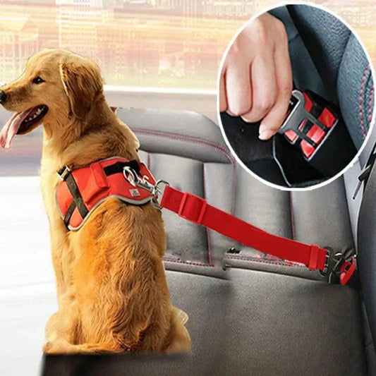 Adjustable Pet Cat Dog Car Seat Belt Pet Seat Vehicle Dog Harness Lead Clip Safety Lever Traction Dog Collars Dogs Accessoires Pets Products - ProTrendyz