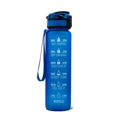 1L Tritan Water Bottle With Time Marker Bounce Cover Motivational Water Bottle Cycling Leakproof Cup For Sports Fitness Bottles - ProTrendyz