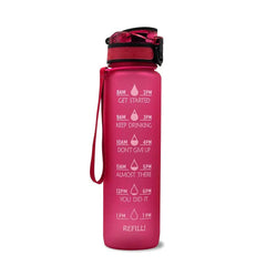 1L Tritan Water Bottle With Time Marker Bounce Cover Motivational Water Bottle Cycling Leakproof Cup For Sports Fitness Bottles - ProTrendyz