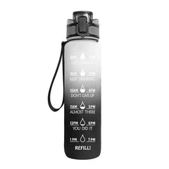 1L Tritan Water Bottle With Time Marker Bounce Cover Motivational Water Bottle Cycling Leakproof Cup For Sports Fitness Bottles - ProTrendyz