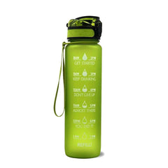 1L Tritan Water Bottle With Time Marker Bounce Cover Motivational Water Bottle Cycling Leakproof Cup For Sports Fitness Bottles - ProTrendyz