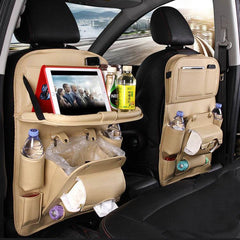 PU Leather Car Storage Bag Multifunction Seat Back Tray Hanging Bag Waterproof Car Organizer Automotive Interior Accessories - ProTrendyz