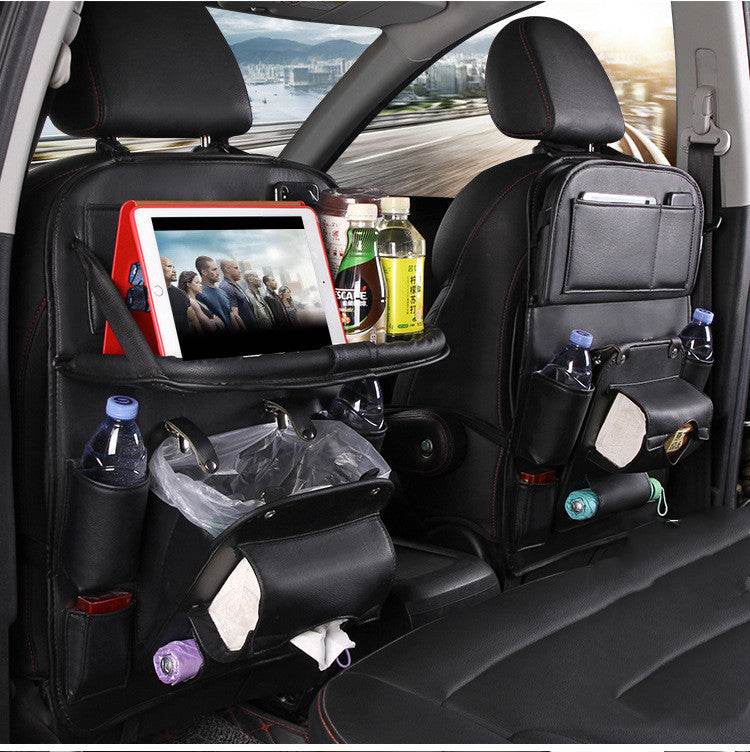 PU Leather Car Storage Bag Multifunction Seat Back Tray Hanging Bag Waterproof Car Organizer Automotive Interior Accessories - ProTrendyz