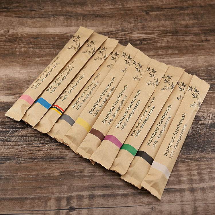 10Pcs Colorful Toothbrush Natural Bamboo Tooth Brush Set Soft Bristle Charcoal Teeth Eco Bamboo Toothbrushes Dental Oral Care - ProTrendyz