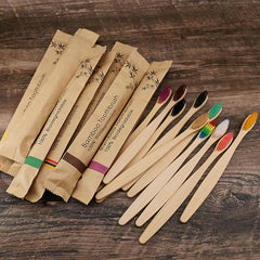 10Pcs Colorful Toothbrush Natural Bamboo Tooth Brush Set Soft Bristle Charcoal Teeth Eco Bamboo Toothbrushes Dental Oral Care - ProTrendyz
