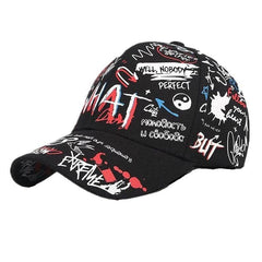 New WHAT Graffiti Baseball Cap Hip Hop Tide Hat Summer Travel Shade Caps Men Women Outdoor Sports Casual Hats Snapback Hats Gorr - ProTrendyz