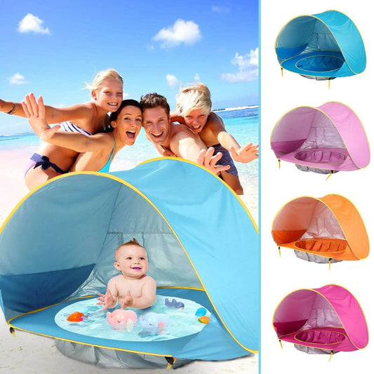 Baby Beach Tent Kids Outdoor Camping Easy Fold Up Fold Down Waterproof Up Sun Awning Tent UV-protecting - ProTrendyz