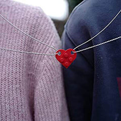 Valentines Day Gift New Jewelry Heart Necklace Love Stitching Acrylic Couple Necklace Valentines Jewelry - ProTrendyz