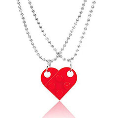 Valentines Day Gift New Jewelry Heart Necklace Love Stitching Acrylic Couple Necklace Valentines Jewelry - ProTrendyz